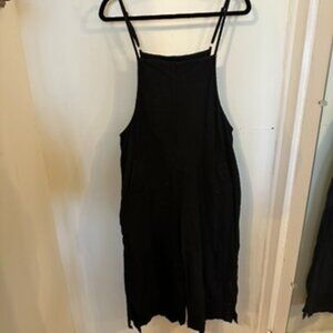 Unbranded Black Linen-ish Overalls